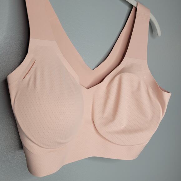 HoneyLove V Neck Bra Women's Size 1X Beige‎ Tan Wireless Seamless Smoothing Soft - Picture 5 of 9